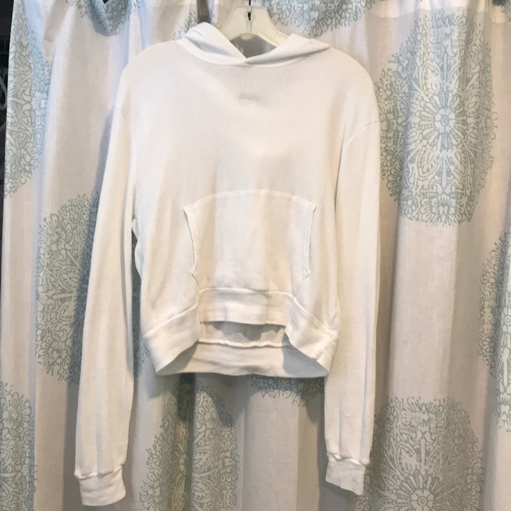 white thermal hoodie
